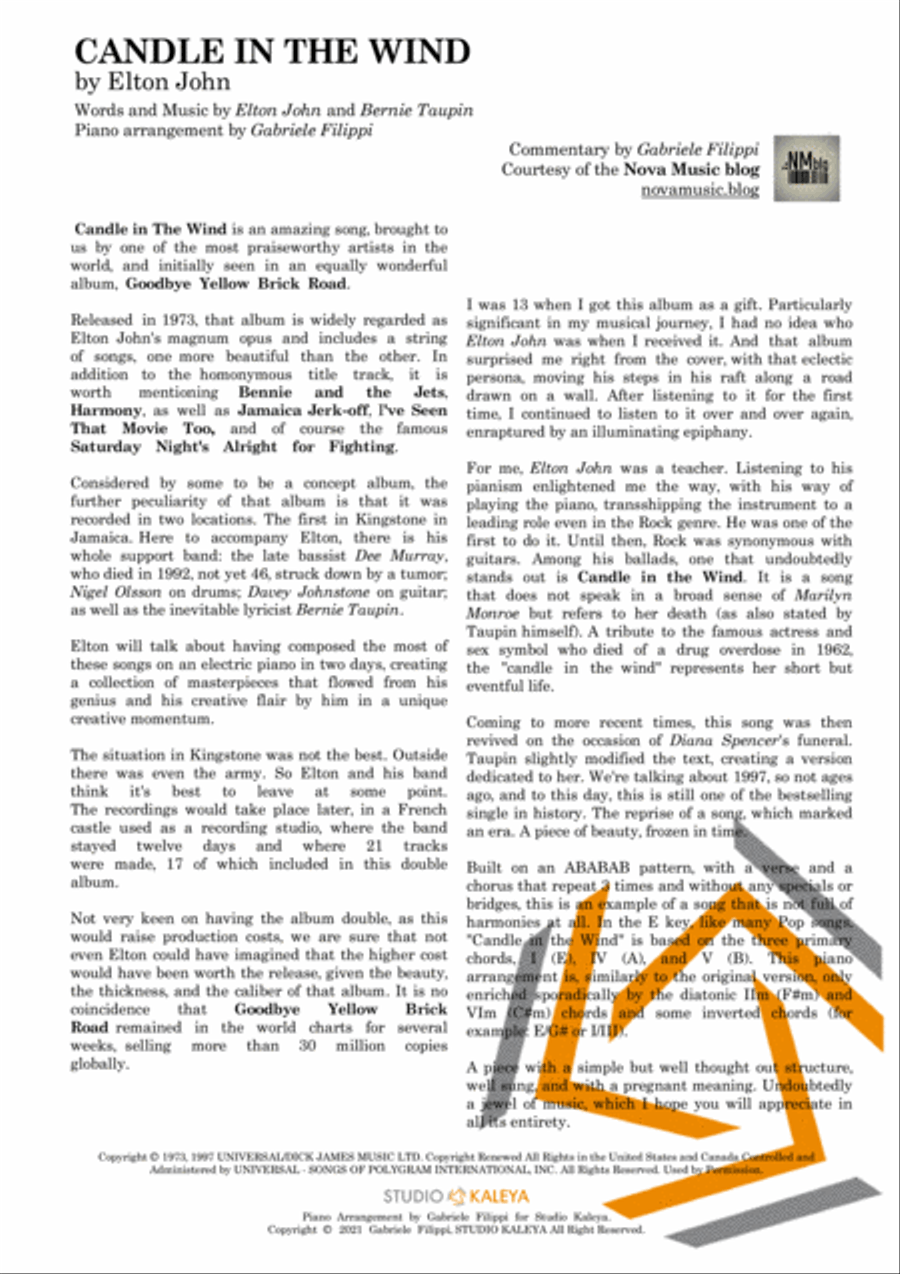 Candle In The Wind Voice scores gallery preview page 2