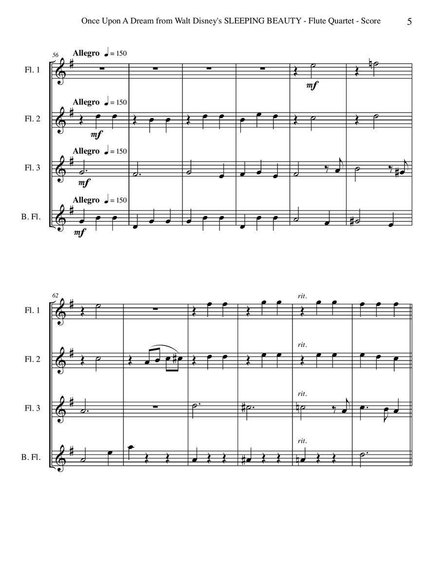 Once Upon A Dream Once Upon A Dream Woodwind Quartet scores gallery preview page 5