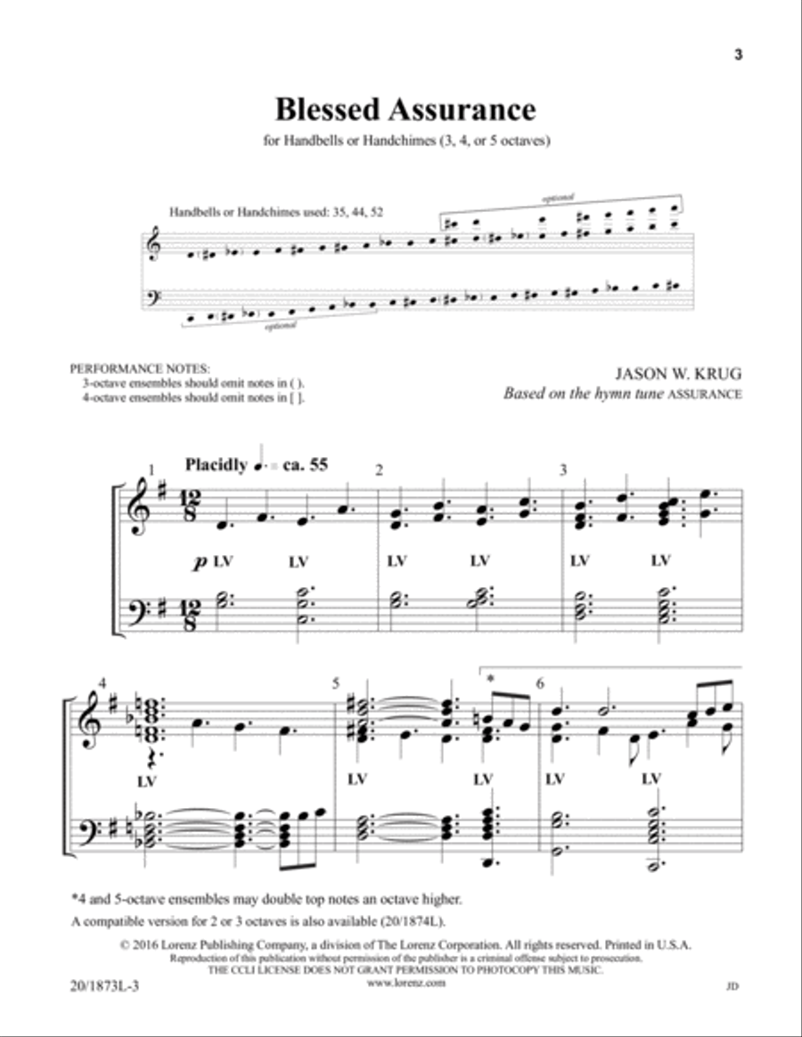 Blessed Assurance Blessed Assurance 5-Octaves scores gallery preview page 2