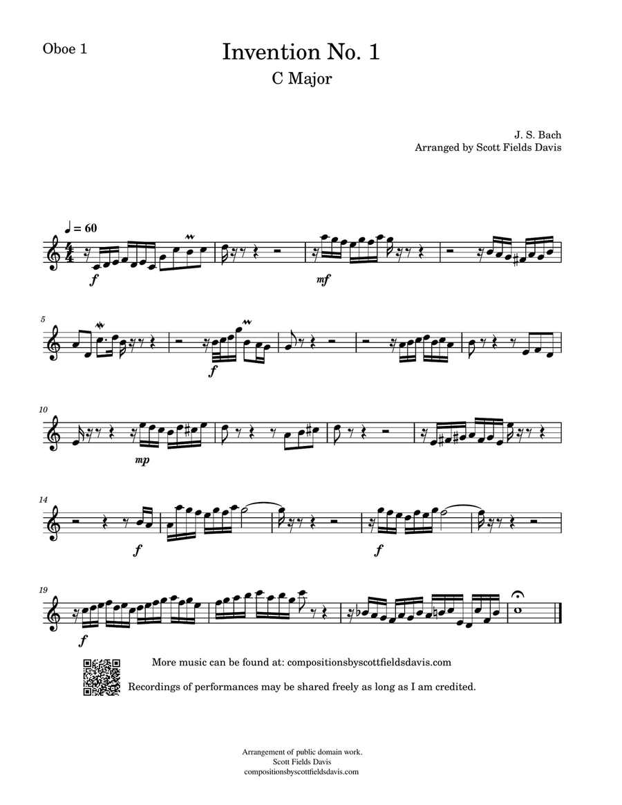 Bach Invention No. 1 for Woodwind octet Woodwind Ensemble scores gallery preview page 6