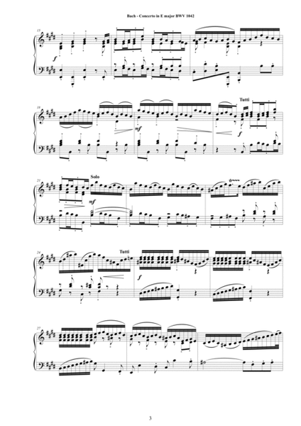 Bach - Piano Concerto in E major BWV 1042 - Piano Version image number null