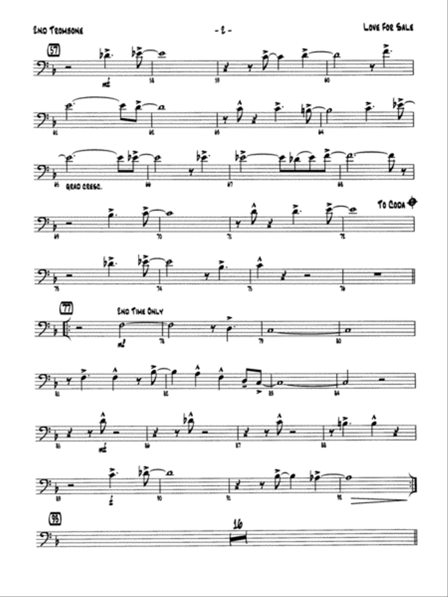 Love for Sale: 2nd Trombone Jazz Ensemble scores gallery preview page 2