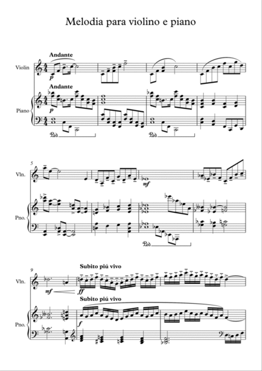 Song for Violin and Piano Violin Solo scores gallery preview page 2