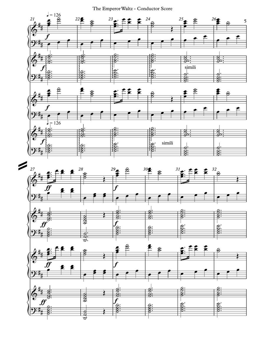 The Emperor Waltz, Harp Conductor Score Small Ensemble scores gallery preview page 5
