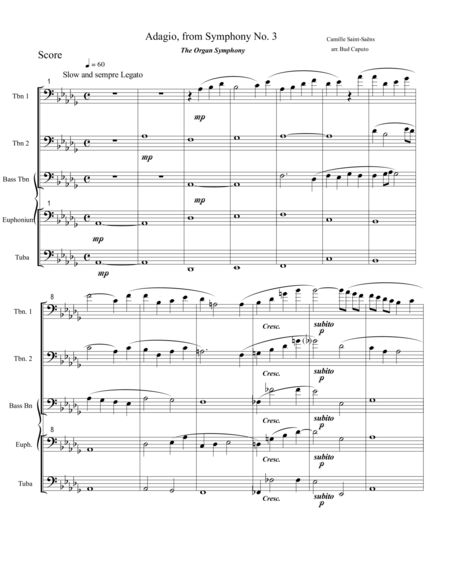 Low Brass Adagio-Saint Saëns -Score image number null