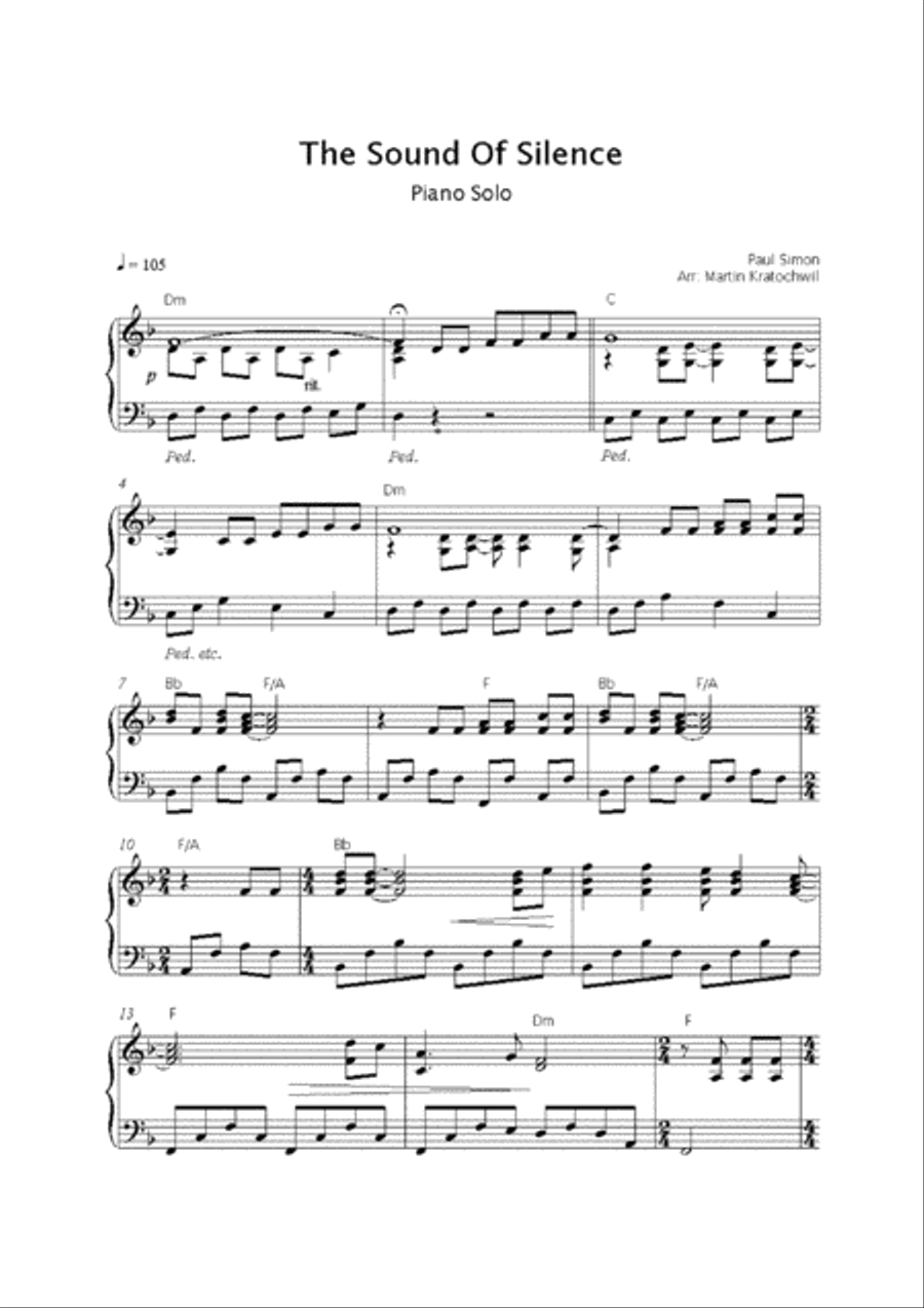 The Sound Of Silence The Sound Of Silence Piano Solo scores gallery preview page 2