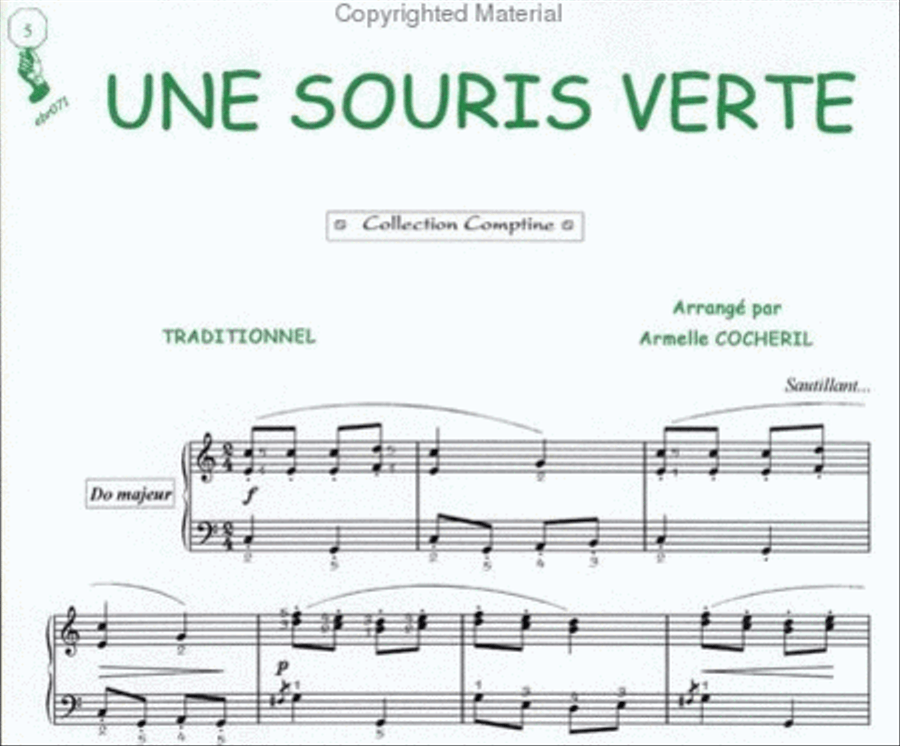 Une souris verte (Comptine) Guitar Tablature scores gallery preview page 2
