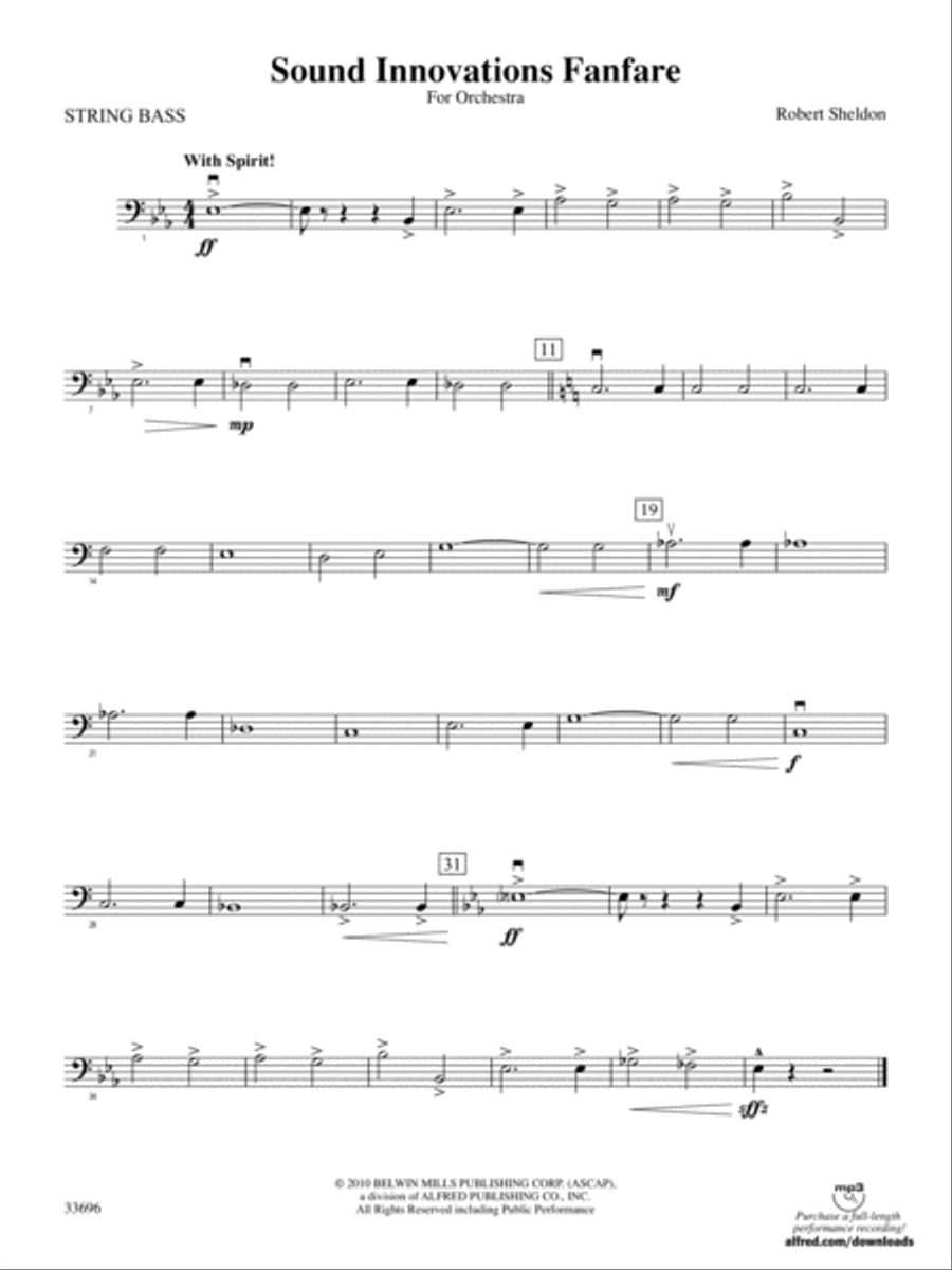 Sound Innovations Fanfare: String Bass Full Orchestra scores gallery preview page 1