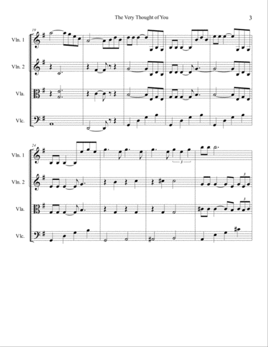 The Very Thought Of You String Quartet scores gallery preview page 3