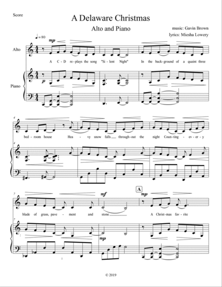 A Delaware Christmas for Alto and Piano Small Ensemble scores gallery preview page 2
