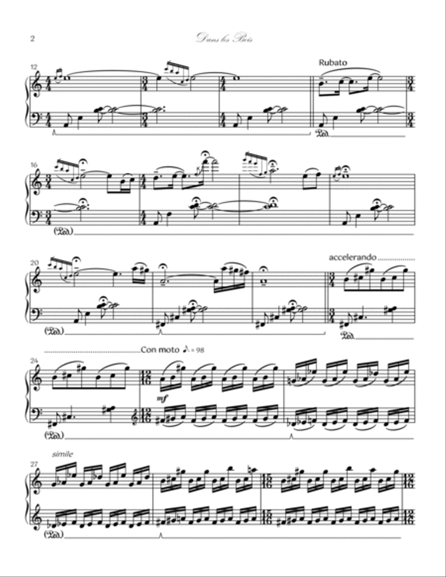 DANS LES BOIS DANS LES BOIS Piano Solo scores gallery preview page 2