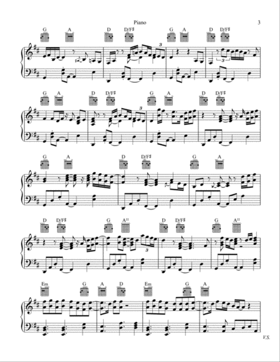 Thinking Out Loud Piano Solo scores gallery preview page 3