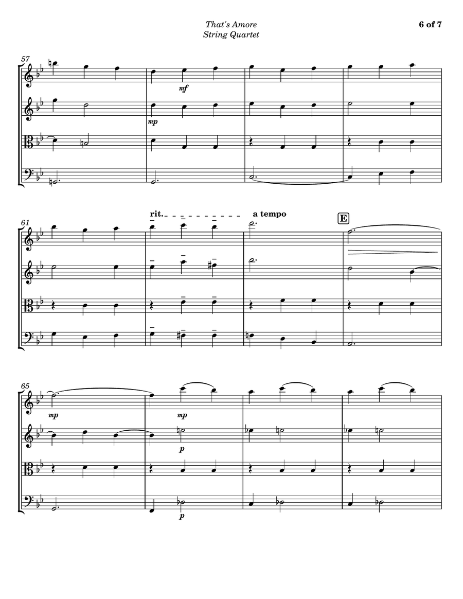 That's Amore (that's Love) String Quartet scores gallery preview page 6