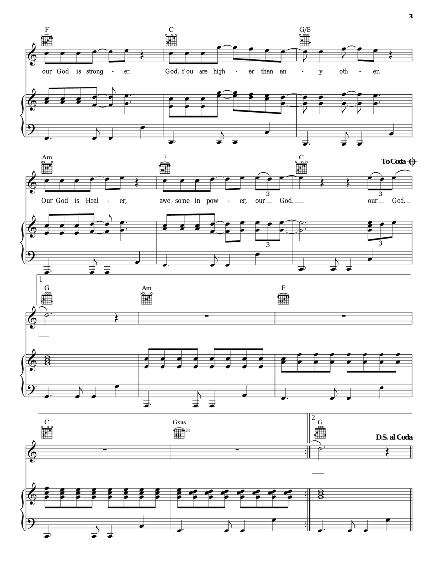 Our God Our God Guitar scores gallery preview page 3