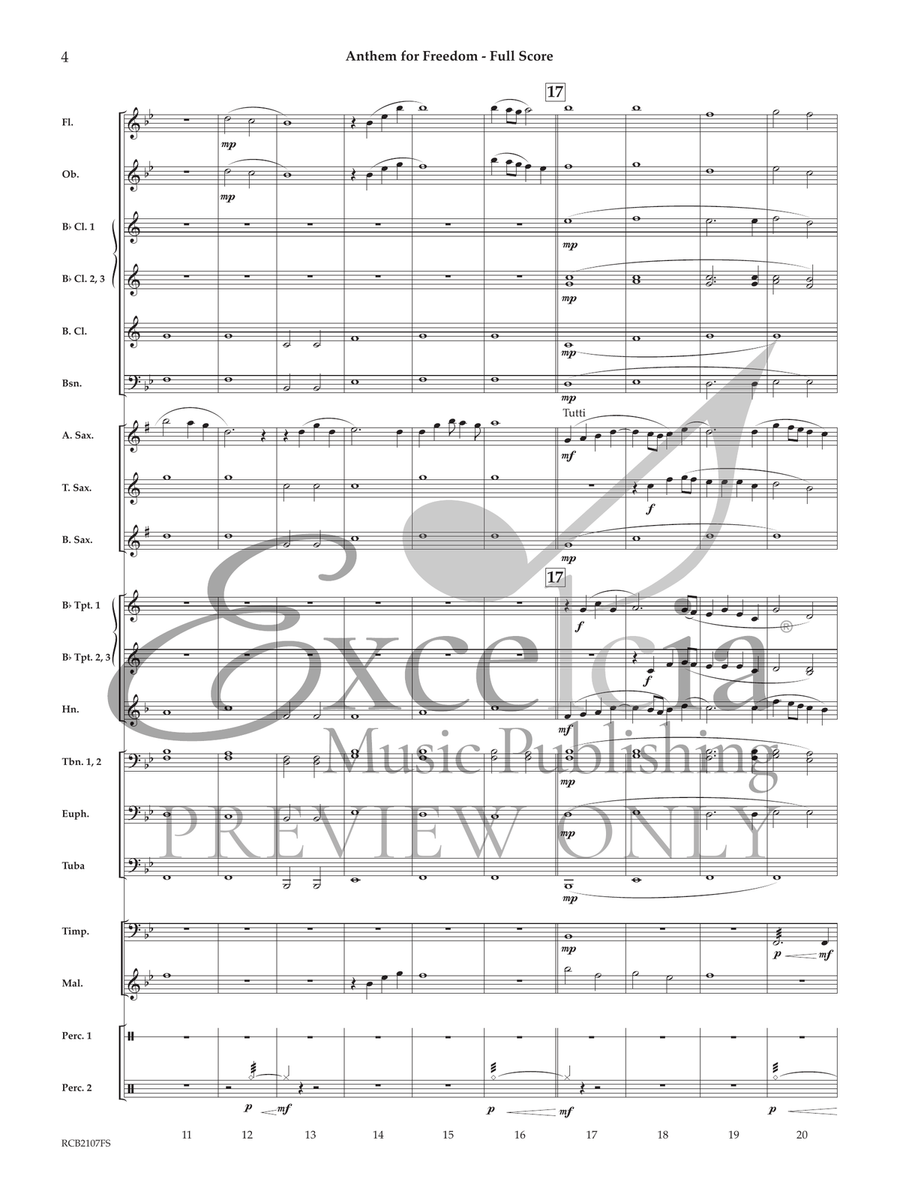 Anthem for Freedom Concert Band scores gallery preview page 5