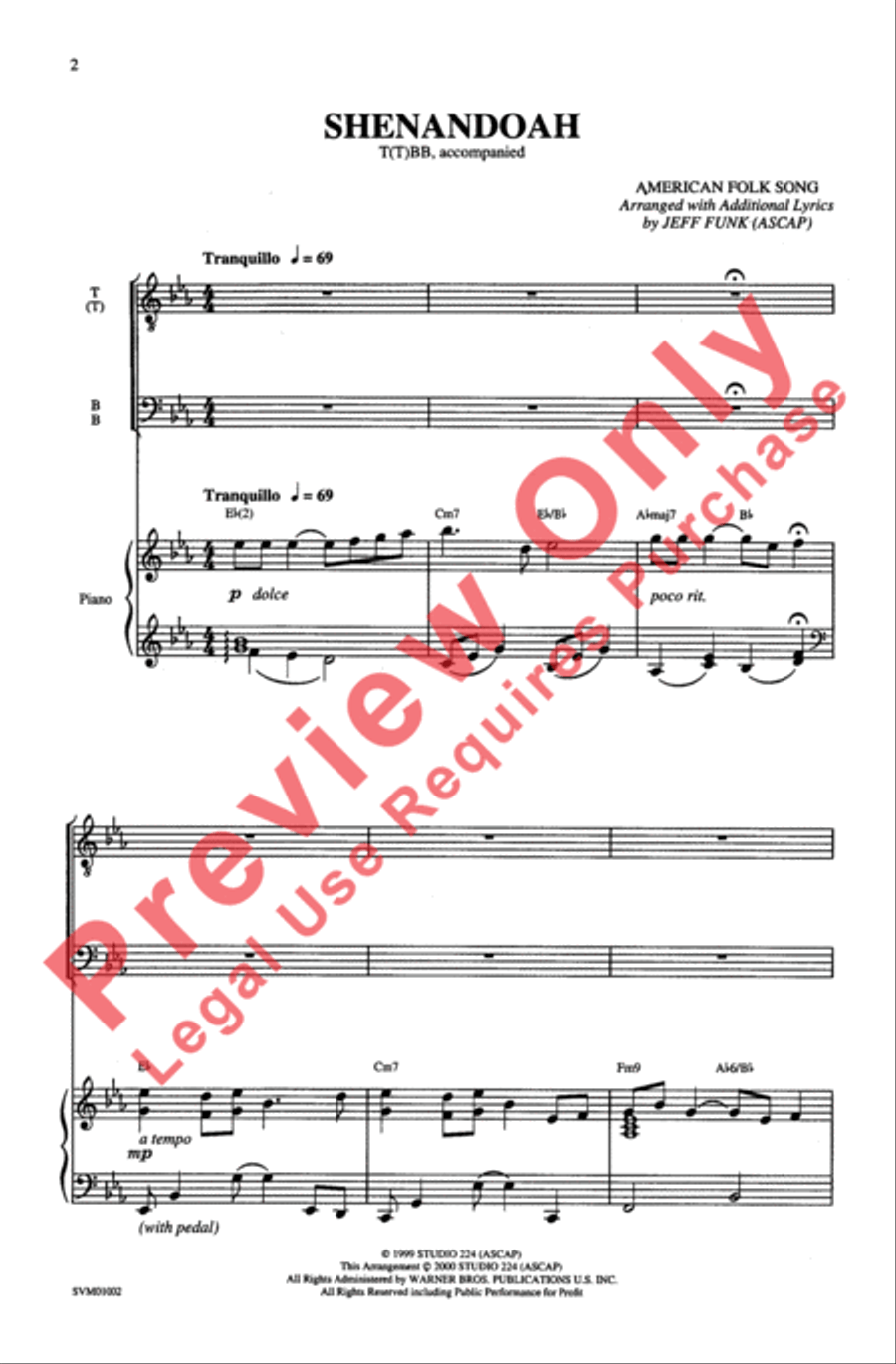 Shenandoah Shenandoah Men's Choir scores gallery preview page 2