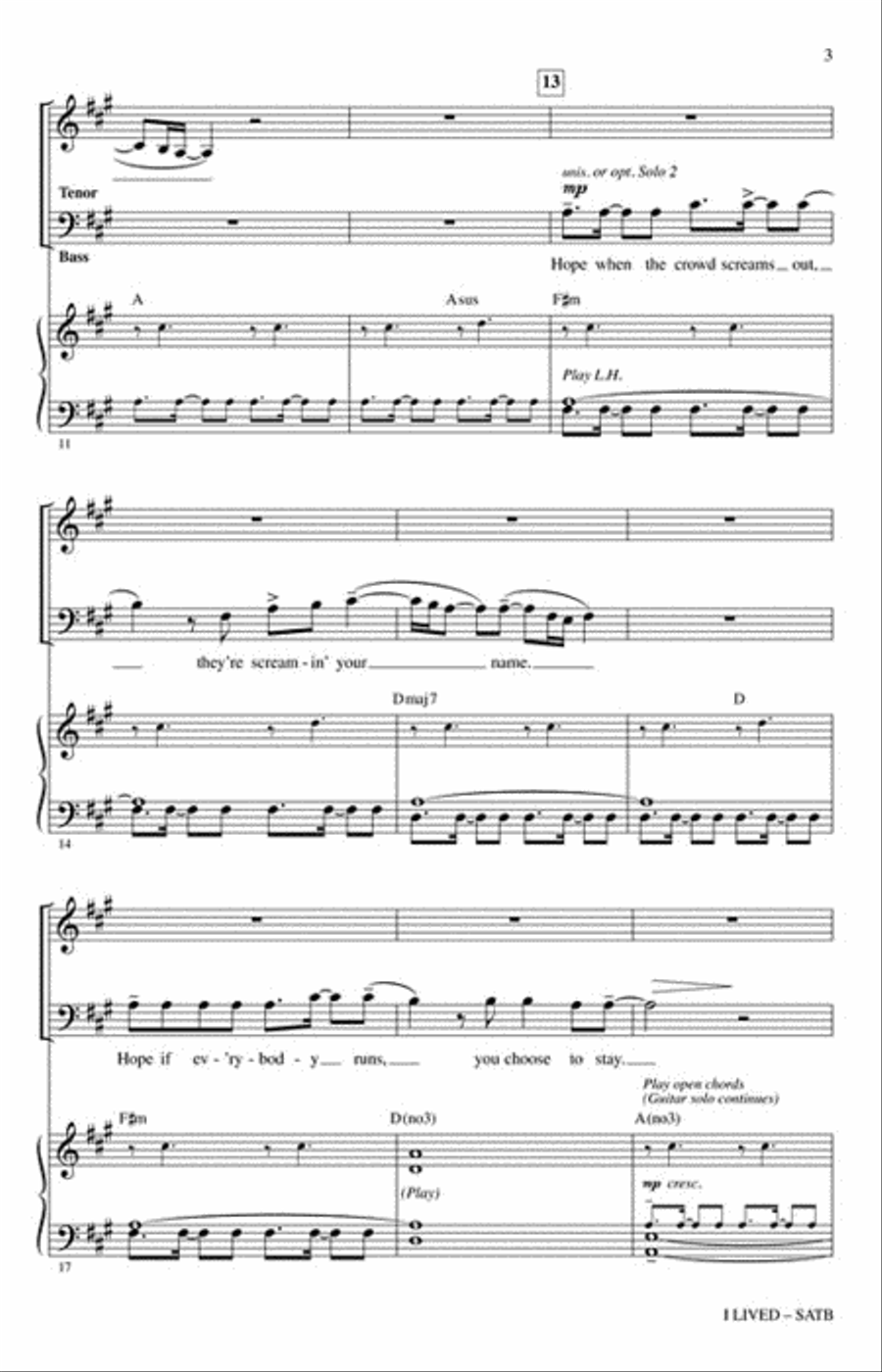 I Lived Show Choir scores gallery preview page 3