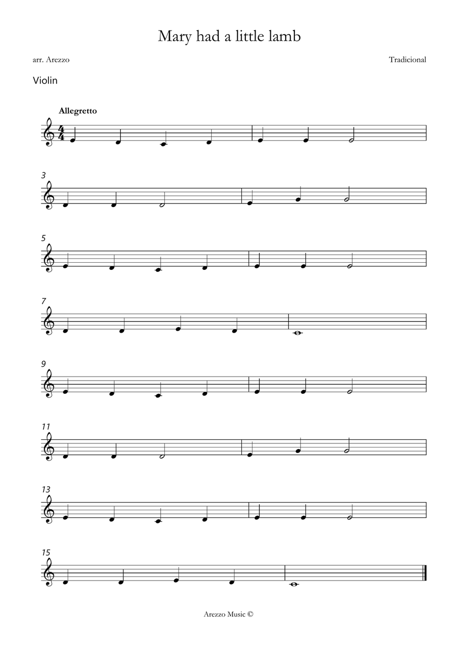 Mary Had a Little Lamb easy Violin and Trombone Sheet Music Chamber Music scores gallery preview page 2