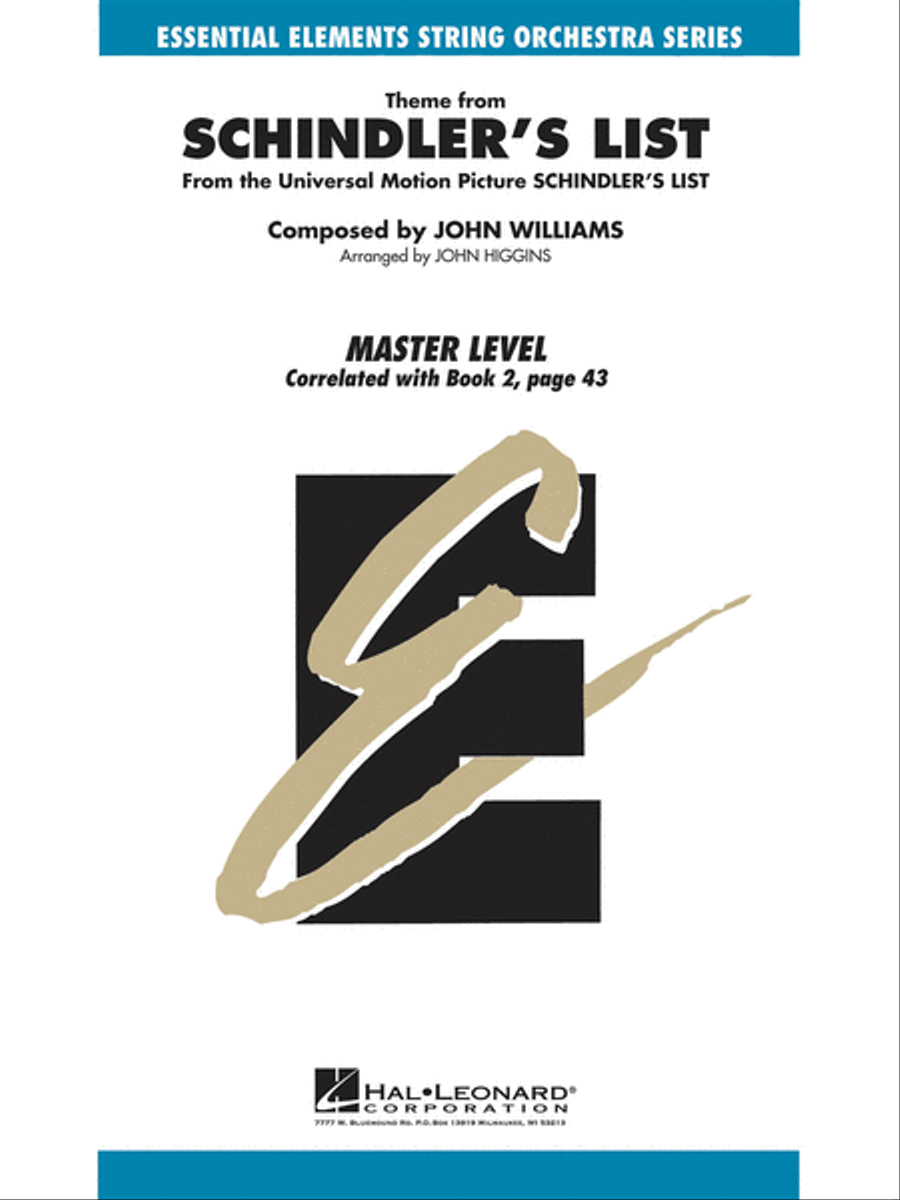 Theme from Schindler's List by John Higgins Orchestra - Sheet Music