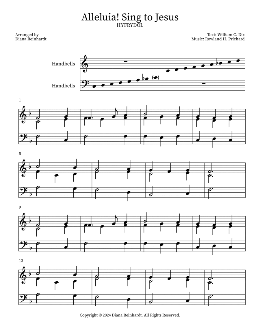 Alleluia! Sing to Jesus Handbell Choir scores gallery preview page 1