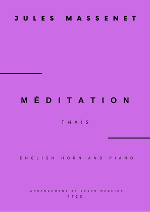 Book cover for Meditation from Thais - English Horn and Piano (Full Score and Parts)