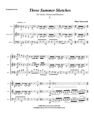 Three Summer Sketches for Violin, Clarinet and Bassoon