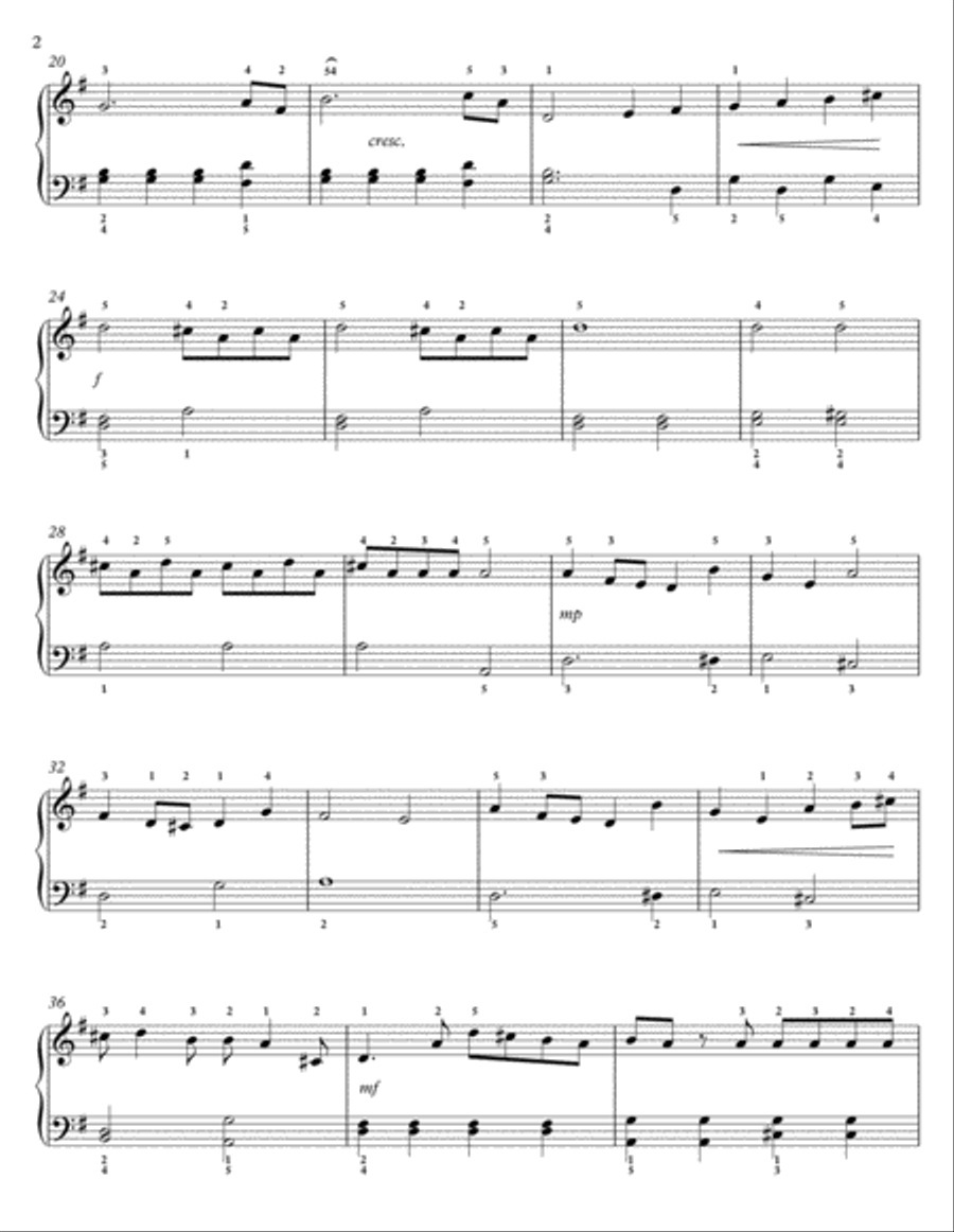 Mozart - Eine Kleine Nachtmusik (A Little Night Music), easy piano Easy Piano scores gallery preview page 2