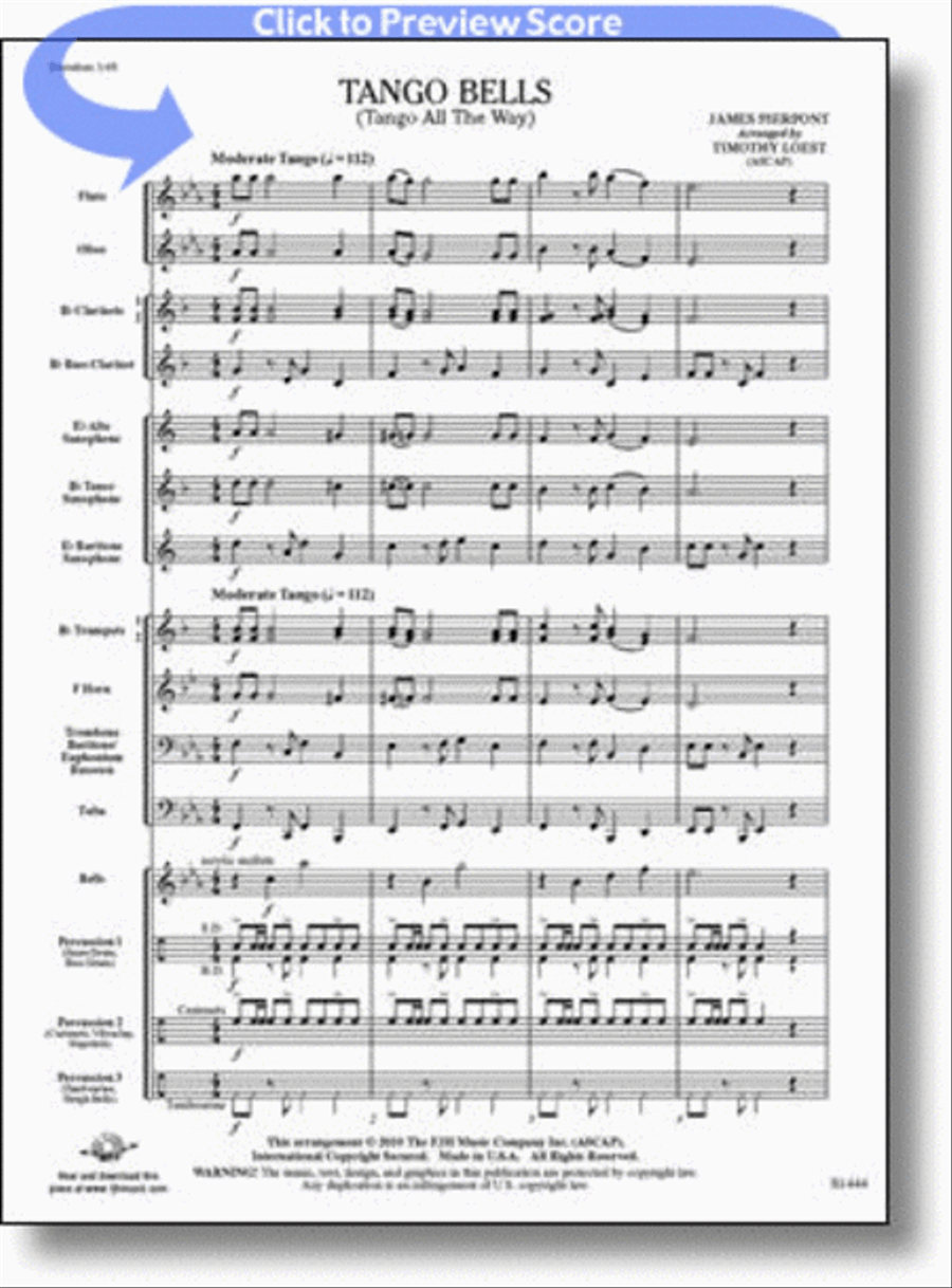 Tango Bells Concert Band scores gallery preview page 1