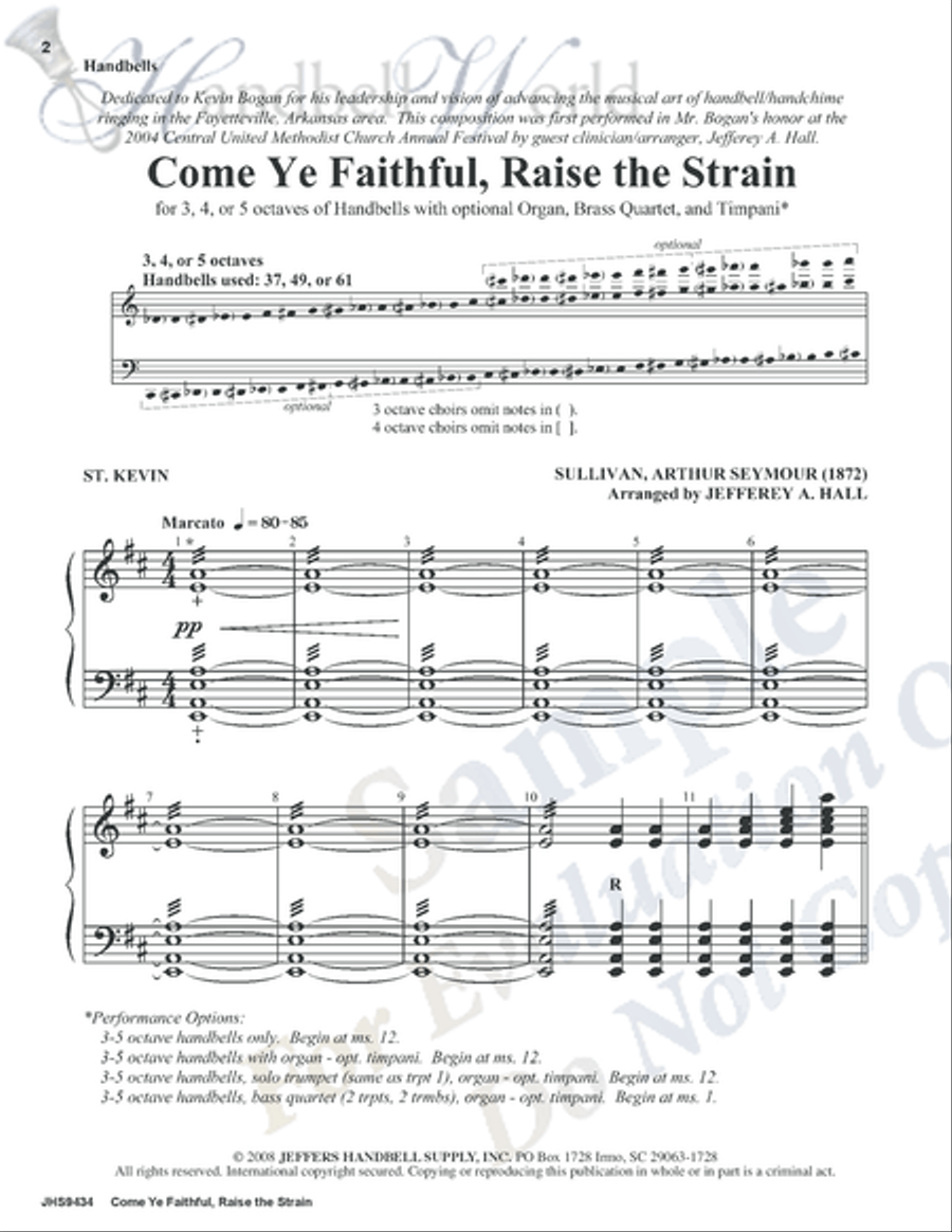 Come Ye Faithful Raise the Strain 5-Octaves scores gallery preview page 2