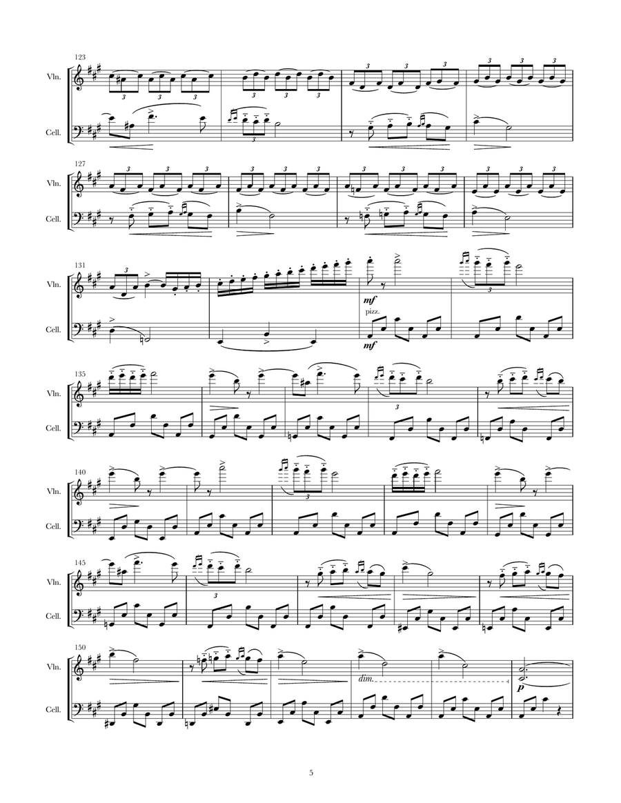 Borodin Nocturne (for Violin/Cello Duo) String Duet scores gallery preview page 5