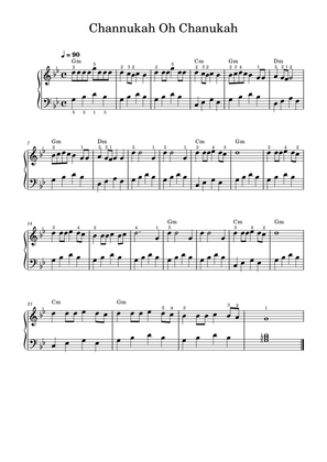 Oh Chanukah (folk song) - piano