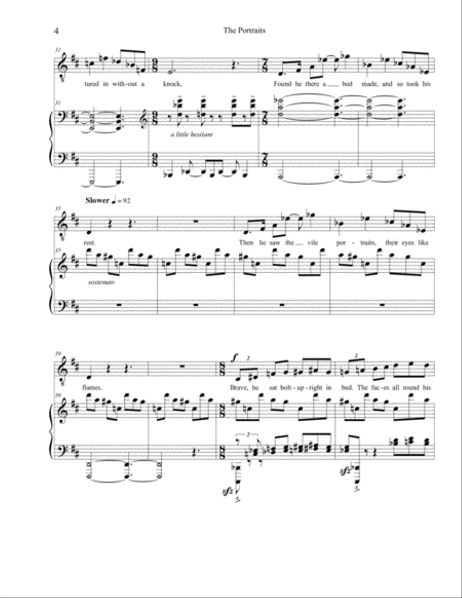 Songs for Halloween: 3. The Portraits High Voice scores gallery preview page 4