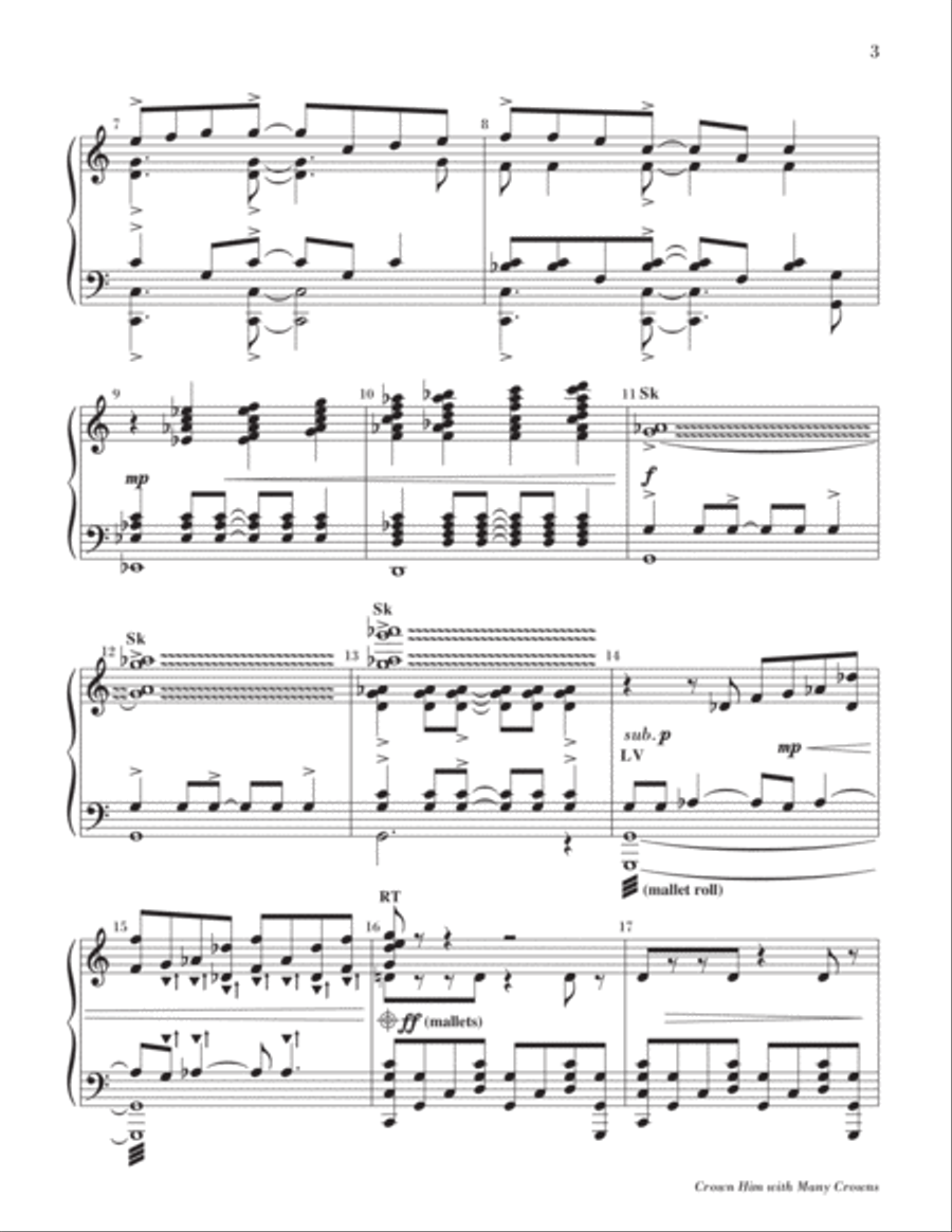Crown Him with Many Crowns Handbell Choir scores gallery preview page 3