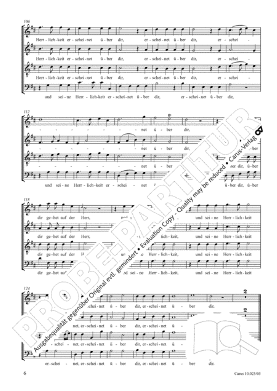 Siehe, Finsternis bedecket das Erdreich 4-Part scores gallery preview page 7
