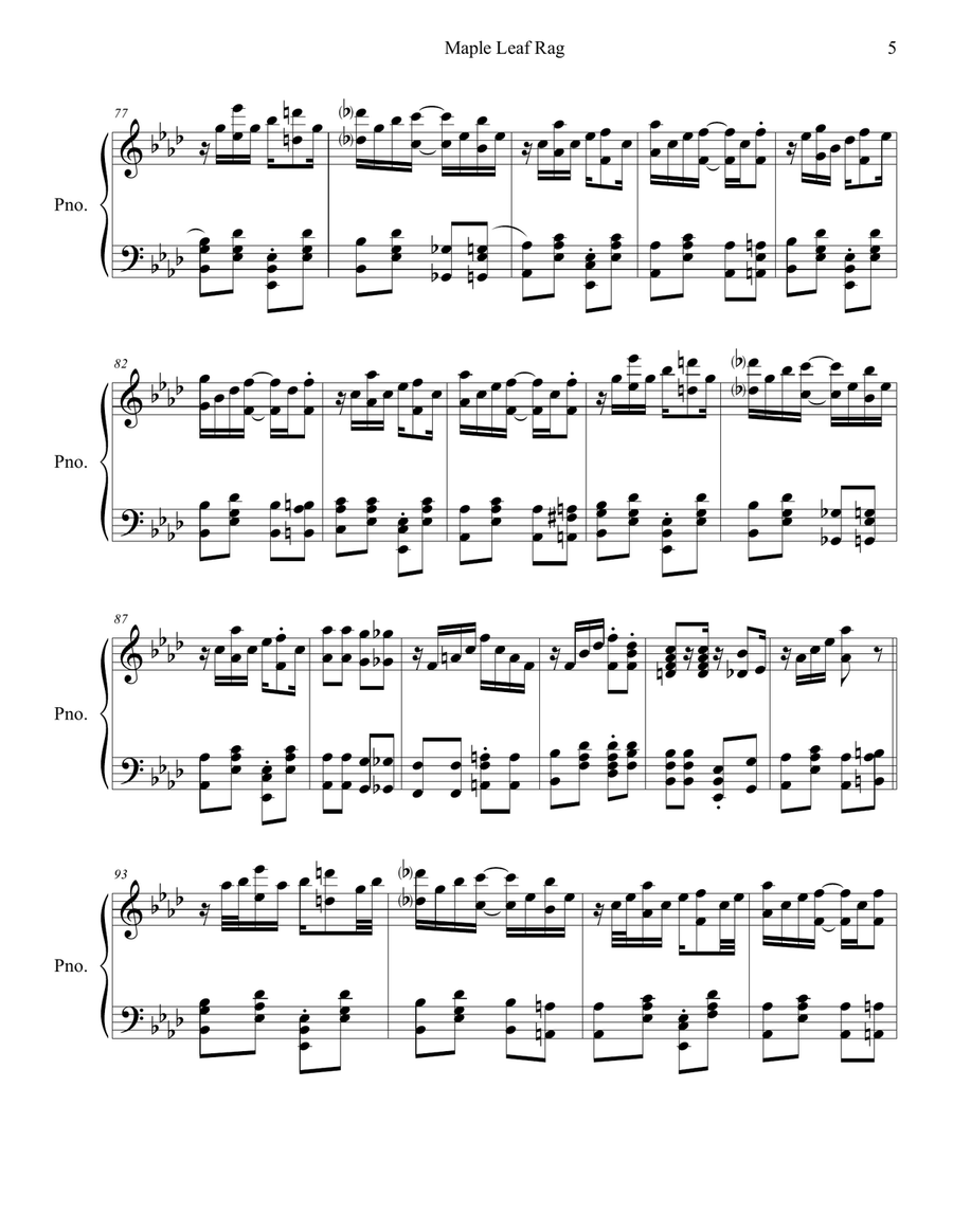 Maple Leaf Rag Variation II (more advanced than my other version) Piano Method scores gallery preview page 5