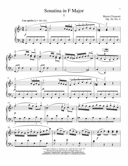 Sonatina In F Major, Op. 36, No. 4