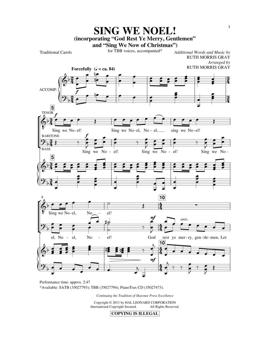 Sing We Noel Sing We Noel 3-Part scores gallery preview page 1