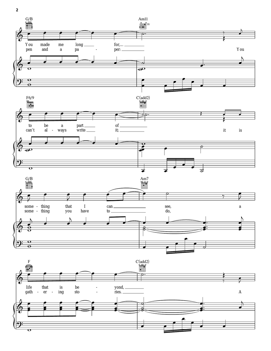 Gathering Stories Piano, Vocal, Guitar scores gallery preview page 2