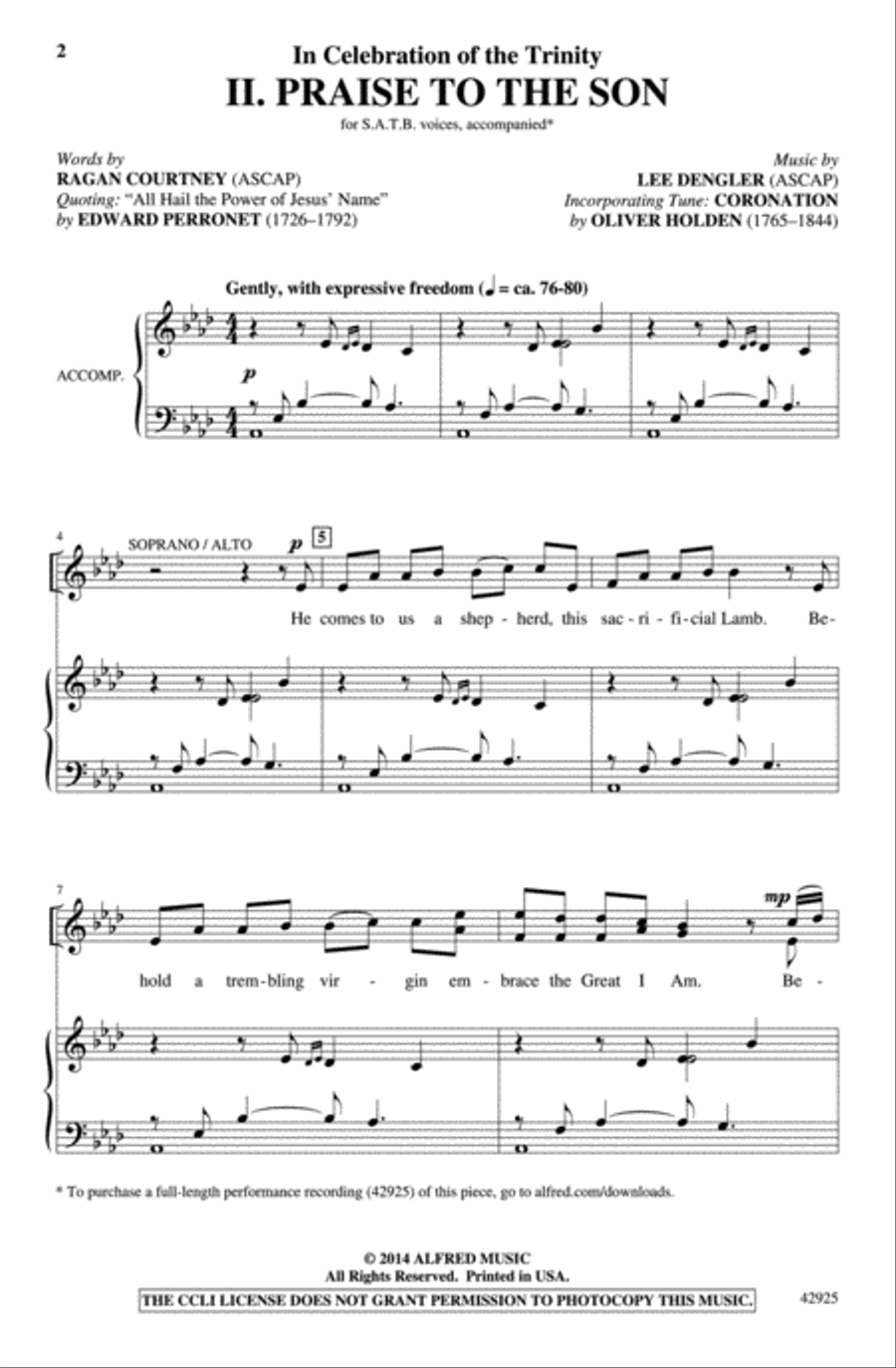 Praise to the Son 4-Part scores gallery preview page 1