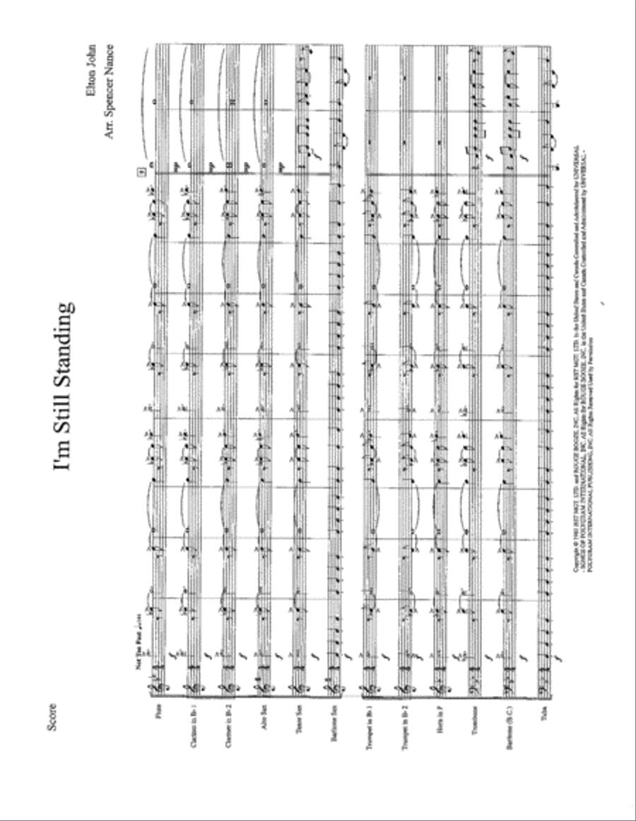 I'm Still Standing Marching Band scores gallery preview page 1
