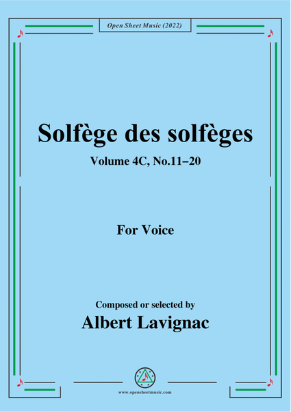 Lavignac-Solfege des solfeges,Volum 4C No.11-20,for Voice image number null