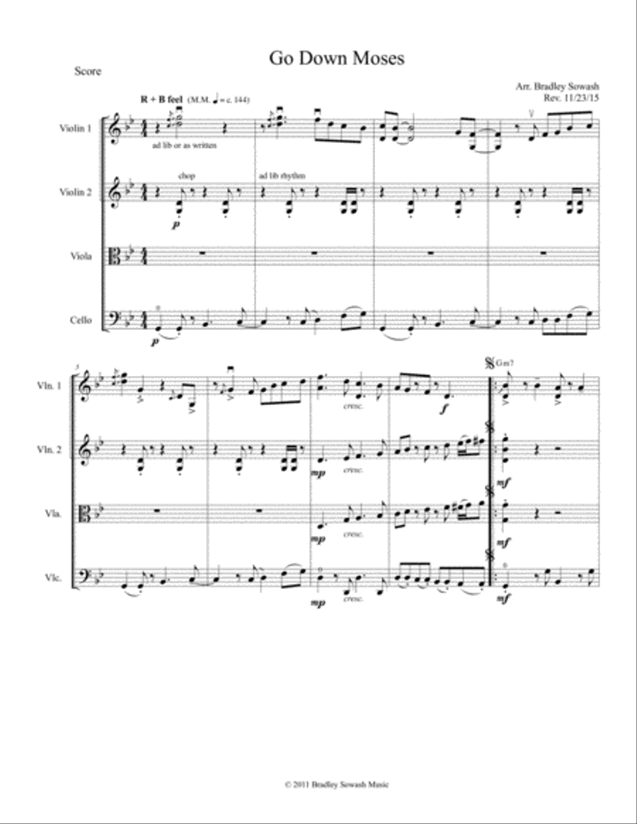 Go Down Moses - String Quartet String Quartet scores gallery preview page 2