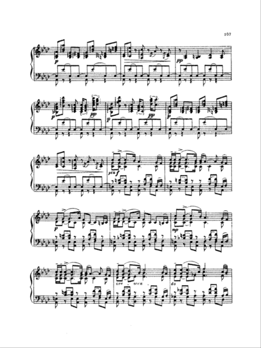 Tchaikovsky: Eighteen Piano Pieces, Op. 72; Aveu Passionne; Valse, Op. 40, No. 9, 1st Version Piano Solo scores gallery preview page 3