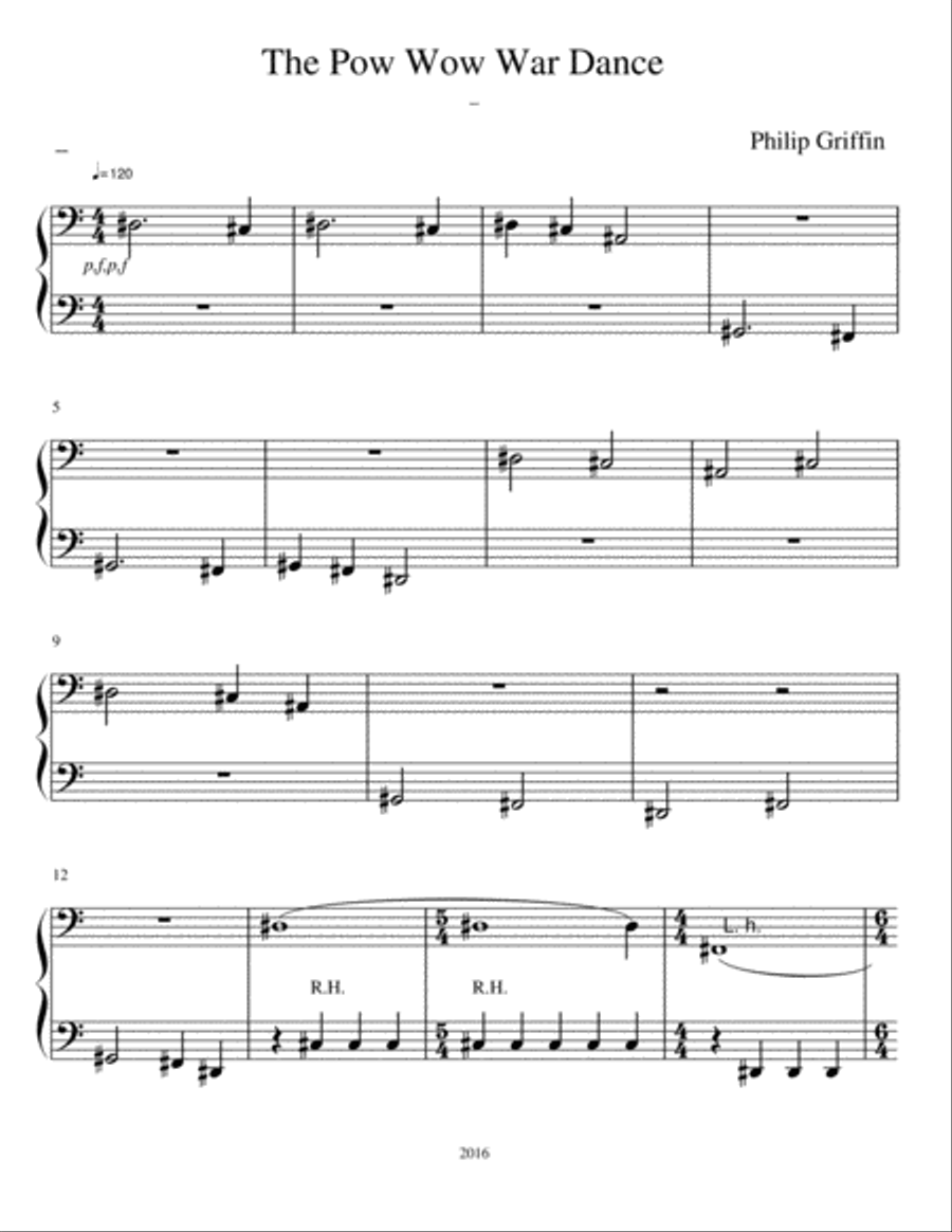 The Pow Wow War Dance The Pow Wow War Dance Piano Solo scores gallery preview page 1
