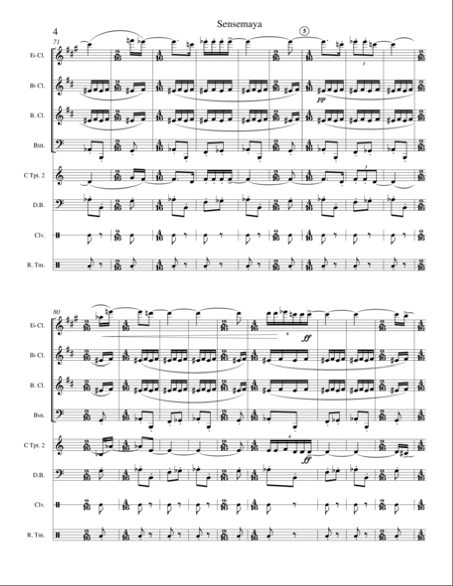 Revueltas 1938 Sensemayá canto para matar a una culebra for Chamber Ensemble Large Ensemble scores gallery preview page 4
