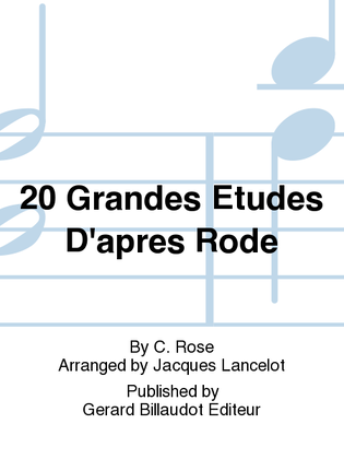 Book cover for 20 Grandes Etudes D'Apres Rode