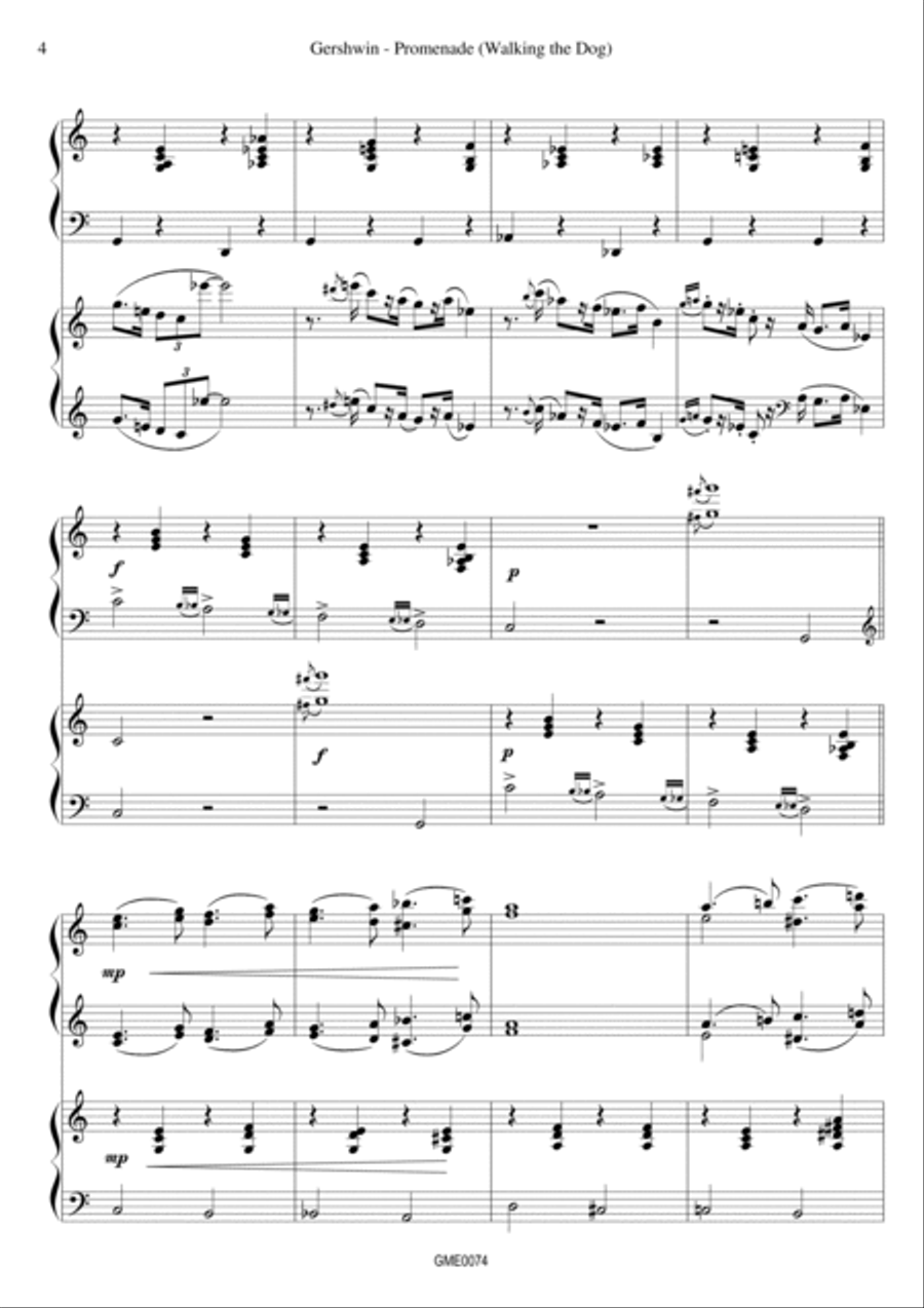 Promenade (walking The Dog) 2 Pianos, 4-Hands scores gallery preview page 6