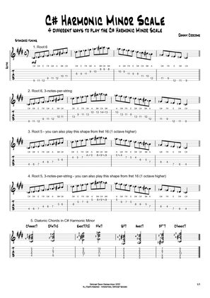 C# Harmonic Minor Scale (4 Ways to Play)