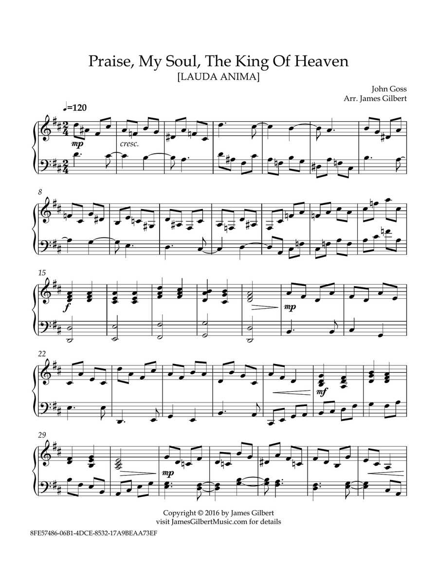 Praise, My Soul, The King Of Heaven Piano Solo scores gallery preview page 3