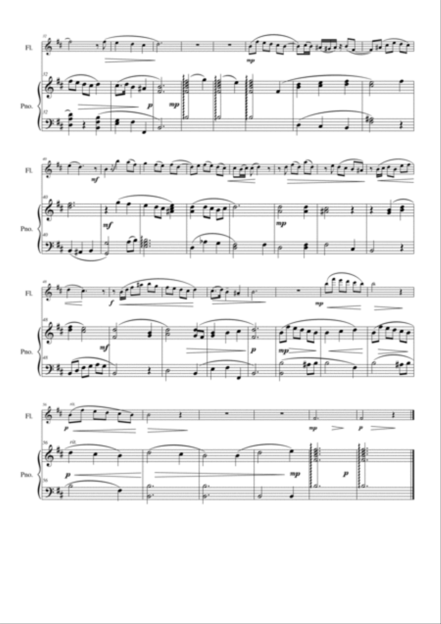 David of the White Rock (Flute and Piano) Flute Solo scores gallery preview page 2